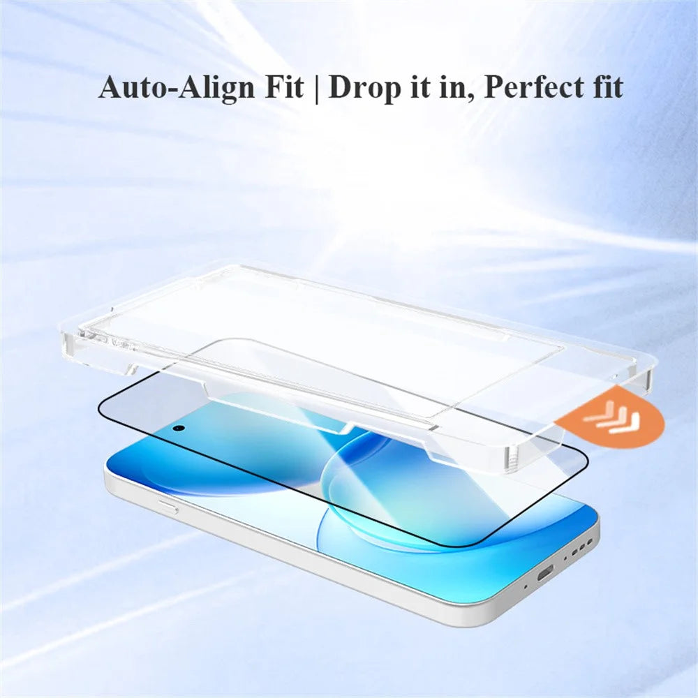 LEREACH 2Pcs For Oppo Reno16 F 5G  /  Reno16 FS 5G  /  Reno15 F 5G  /  Reno15 5G (Global)  /  Reno15 FS 5G Tempered Glass Full Screen Protector Anti-Fingerprint Film with Dust-Free Installation Tool - Black - 4