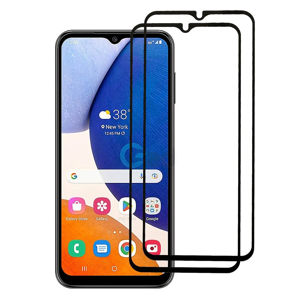 2PCS / Set For Samsung Galaxy A14 5G / A14 4G Anti-explosion Silk Printing Screen Protector Black Edge Full Glue Anti-fingerprint Full Cover Tempered Glass Film - 1