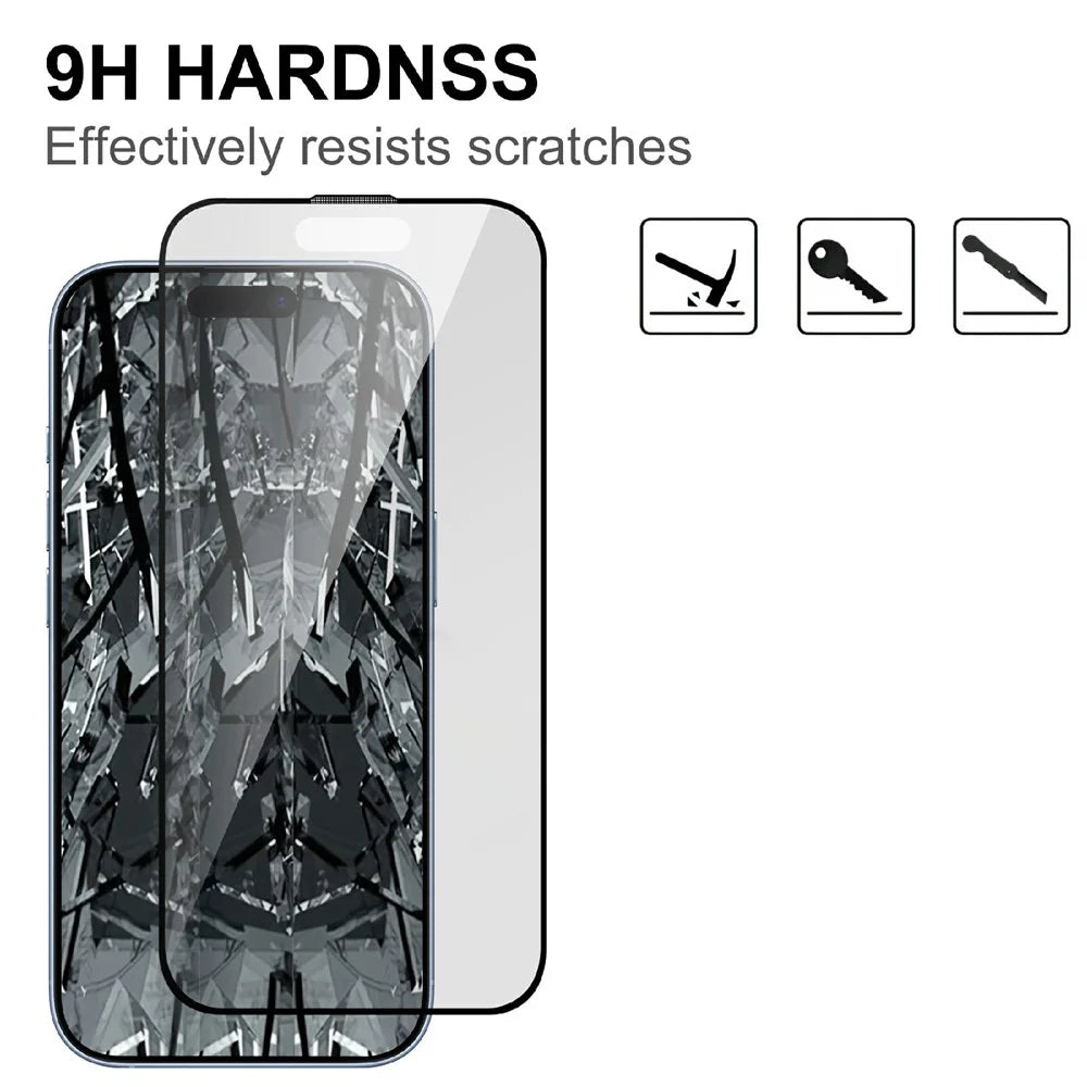 For iPhone 17 AGC Glass Screen Protector Silk Printing Matte Full Glue Full Cover Film - Black - 3