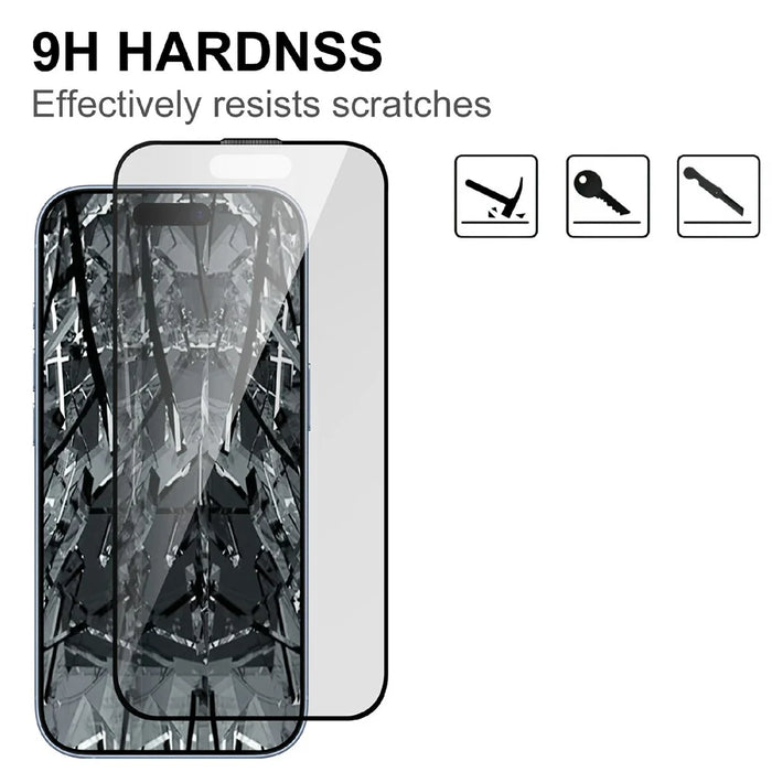 For iPhone 17 Pro Max AGC Glass Screen Protector Silk Printing Matte Full Glue Full Cover Film - Black - 3