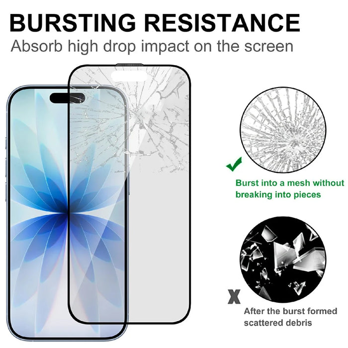 For iPhone 17 Pro Max AGC Glass Screen Protector Silk Printing Matte Full Glue Full Cover Film - Black - 4