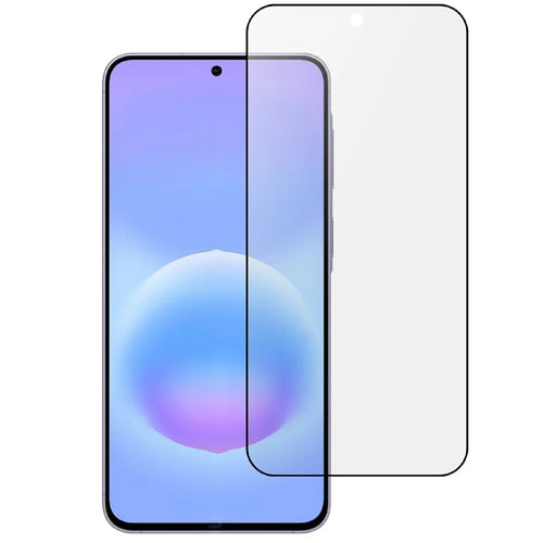 For Samsung Galaxy A37 5G AGC Glass Screen Protector Silk Printing Matte Full Glue Full Cover Film - Black - 1