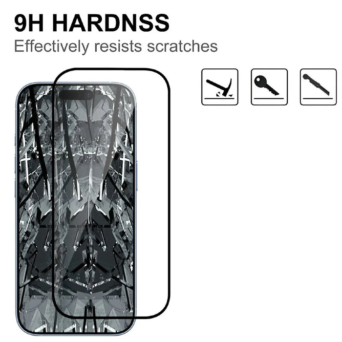 For iPhone 18 Pro AGC Tempered Glass with Black Edge Full Glue Full Coverage Screen Protector - 3