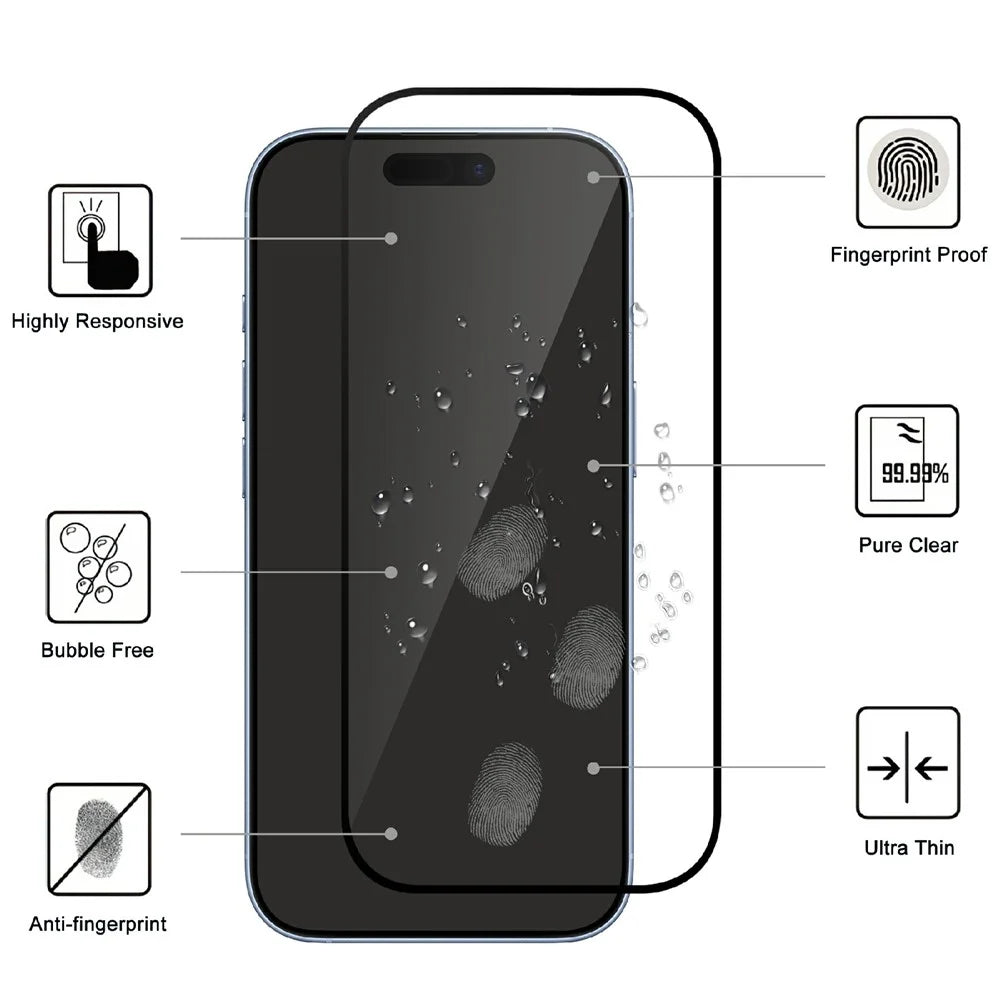 For iPhone 18 Pro Max AGC Tempered Glass with Black Edge Full Glue Full Coverage Screen Protector - 2