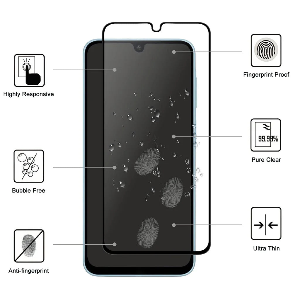 For Samsung Galaxy A18 5G AGC Tempered Glass with Black Edge Full Glue Full Coverage Screen Protector - 2