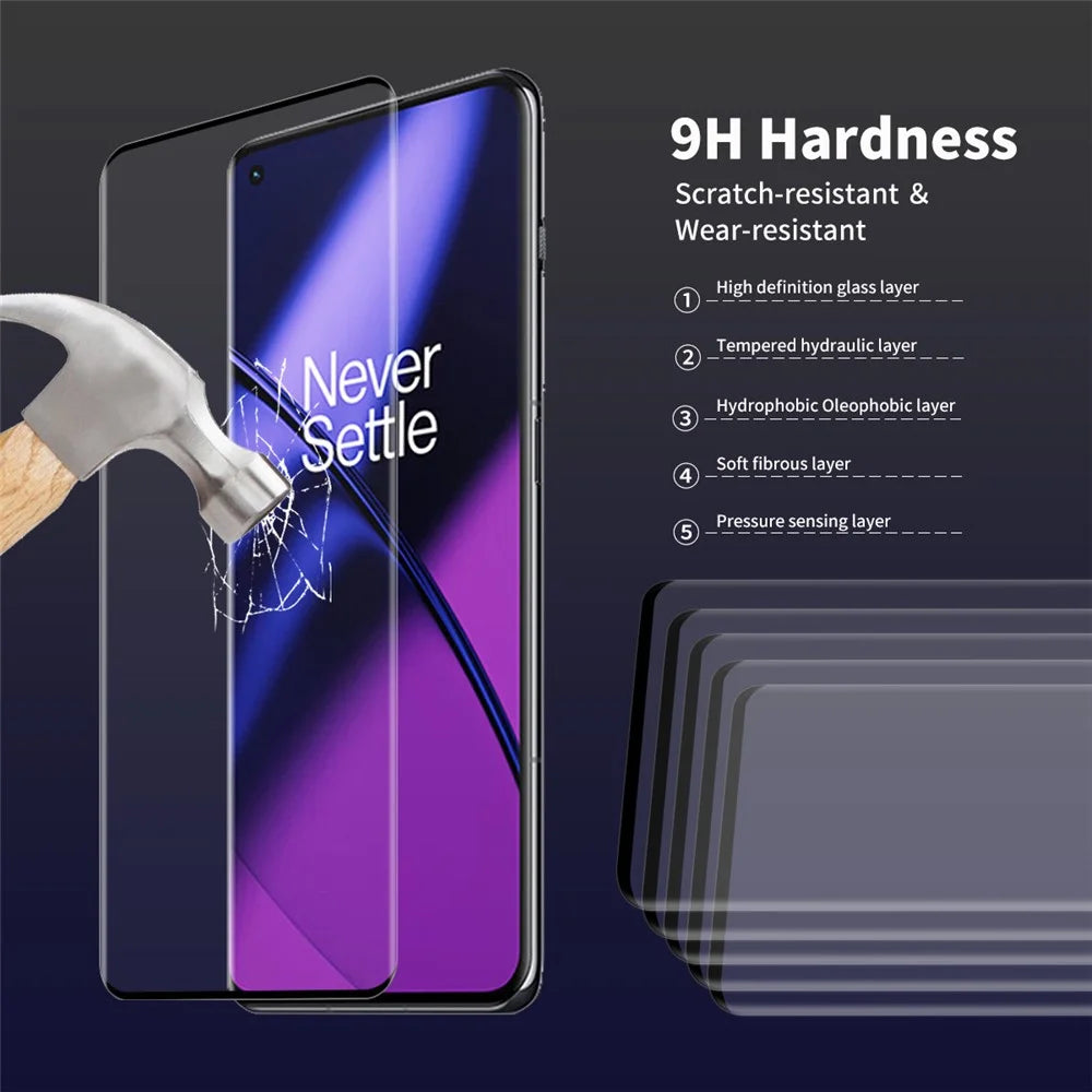 ENKAY HAT PRINCE 2Pcs / Set for OnePlus 11 5G HD 3D Curved Full Screen Protector Side Glue Tempered Glass Film Support Fingerprint Unlock - 4