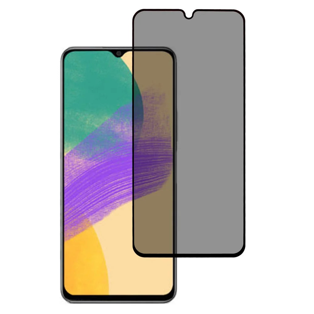 For Samsung Galaxy A08 4G / A08 5G Anti-Peep Screen Protector Tempered Glass Full Covering Silk Printing Side Glue Film - 1