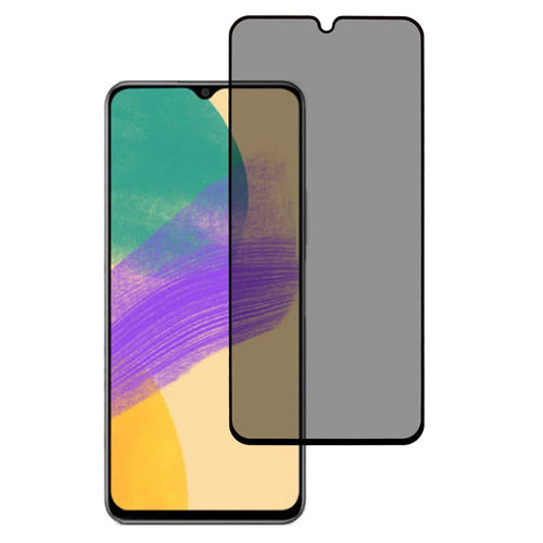 For Samsung Galaxy A08 4G / A08 5G Anti-Peep Screen Protector Tempered Glass Full Covering Silk Printing Side Glue Film - 1