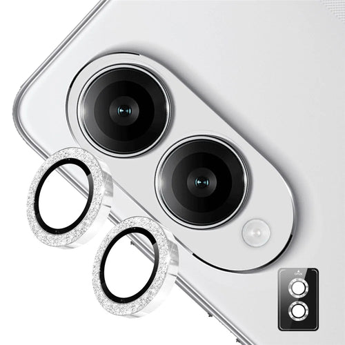 ENKAY HAT PRINCE For Samsung Galaxy Z Fold8 Camera Lens Protector Glitter Decor Tempered Glass Lens Film - Silver - 1