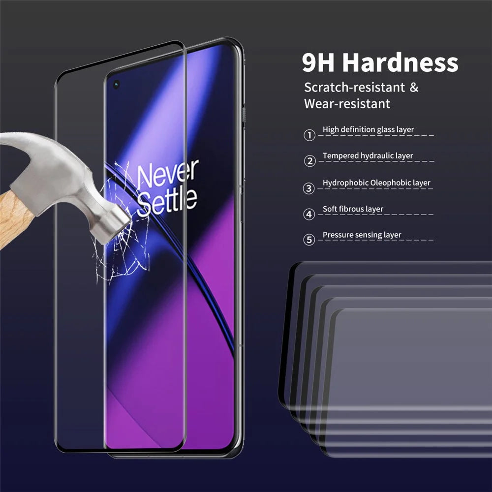 ENKAY HAT PRINCE 2Pcs / Set for OnePlus 11 5G Tempered Glass 0.26mm 3D Curved Hot Bending Full Covering Screen Protector Support Fingerprint Unlock - 5