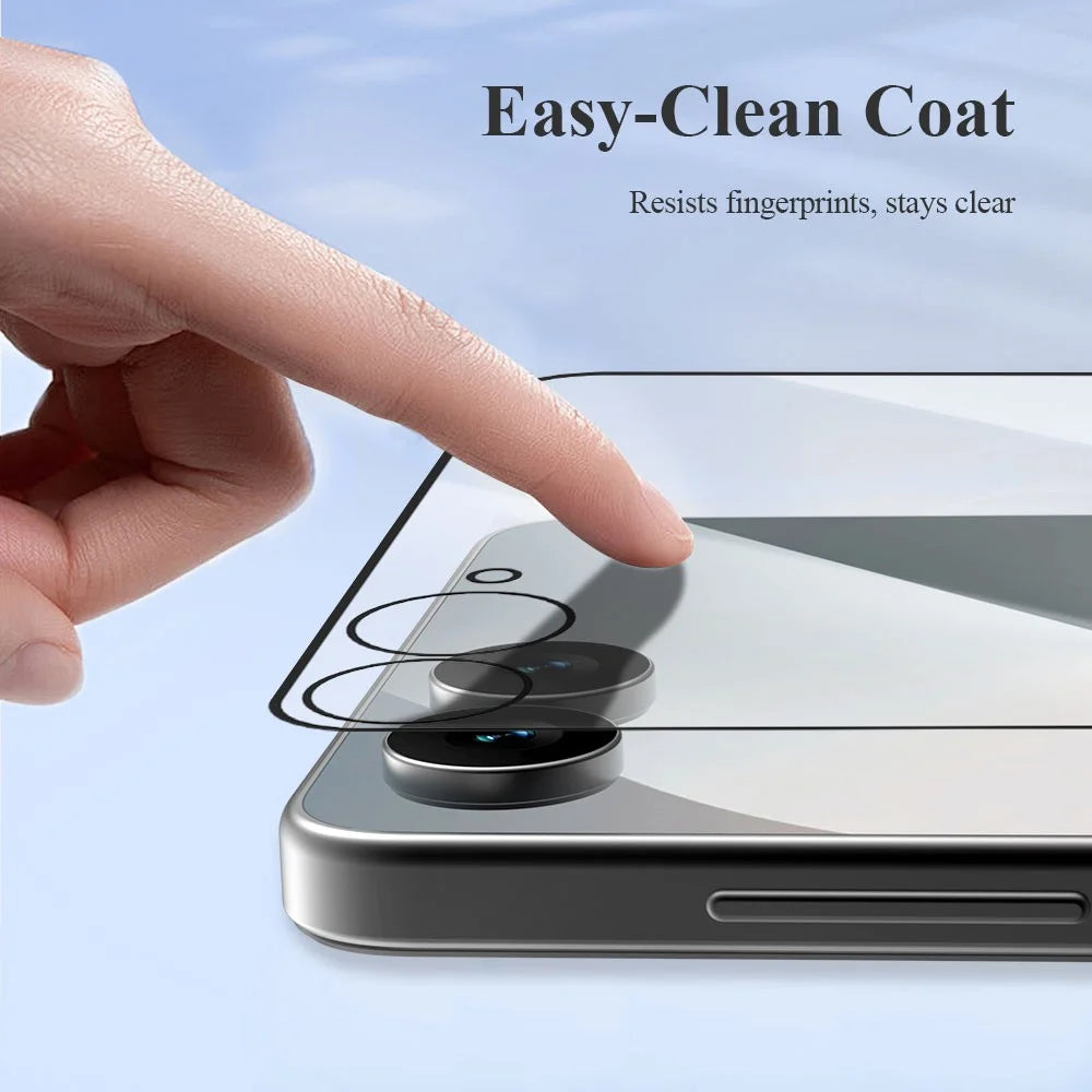 LEREACH For Samsung Galaxy Z Flip8 / Z Flip7 5 Tempered Glass Full Screen Protector Anti-Fingerprint Film with Dust-Free Installation Tool - Black - 7