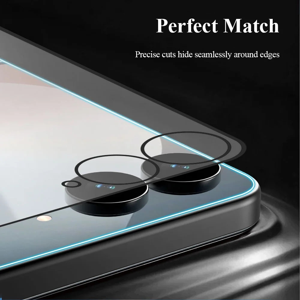 LEREACH 2Pcs For Samsung Galaxy Z Flip8 / Z Flip7 5G Tempered Glass Full Screen Protector Anti-Fingerprint Film with Dust-Free Installation Tool - Black - 7
