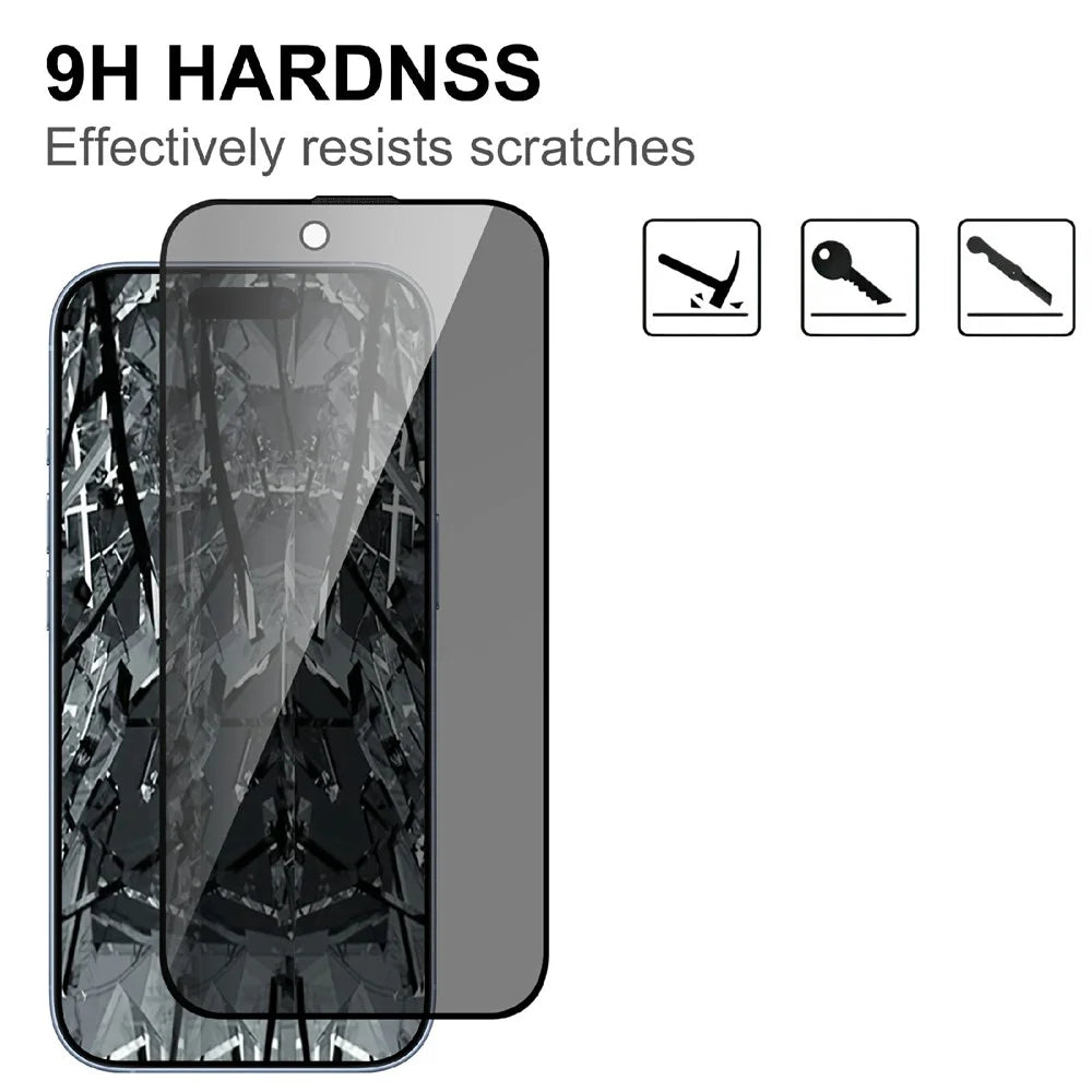 For iPhone 18 Pro Tempered Glass Screen Protector 2.5D Arc Edge Anti-Spy Film - 3