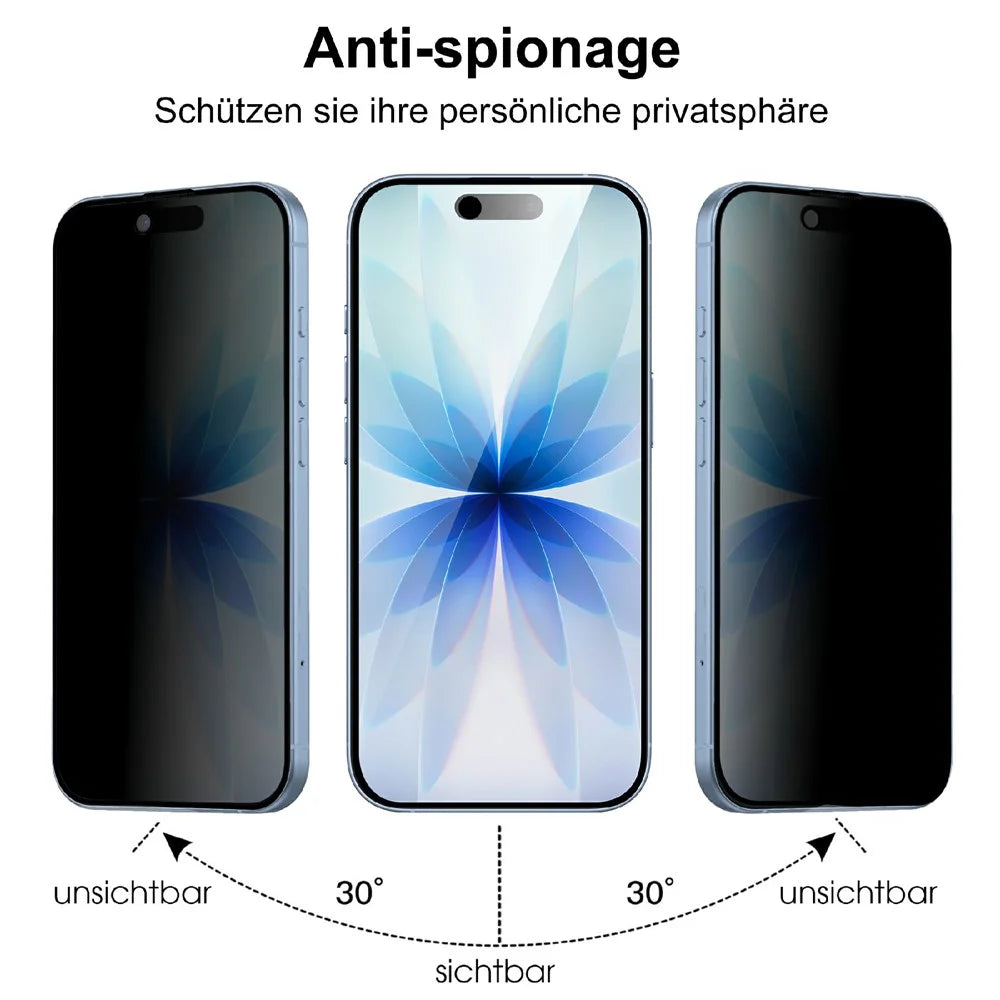 For iPhone 18 Pro Tempered Glass Screen Protector 2.5D Arc Edge Anti-Spy Film - 5