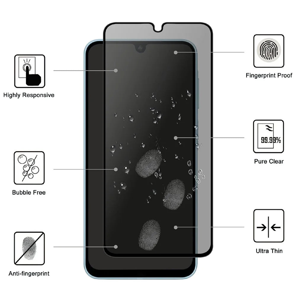 For Samsung Galaxy A18 4G / A18 5G Tempered Glass Screen Protector 2.5D Arc Edge Anti-Spy Film - 2