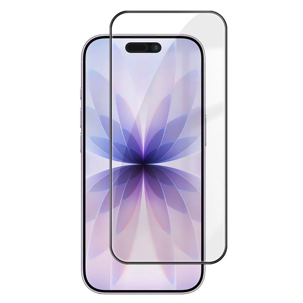 For iPhone 18 HD Full Screen Protector Silk Printing Black Edge High Aluminium-silicon Glass Film - Transparent - 1