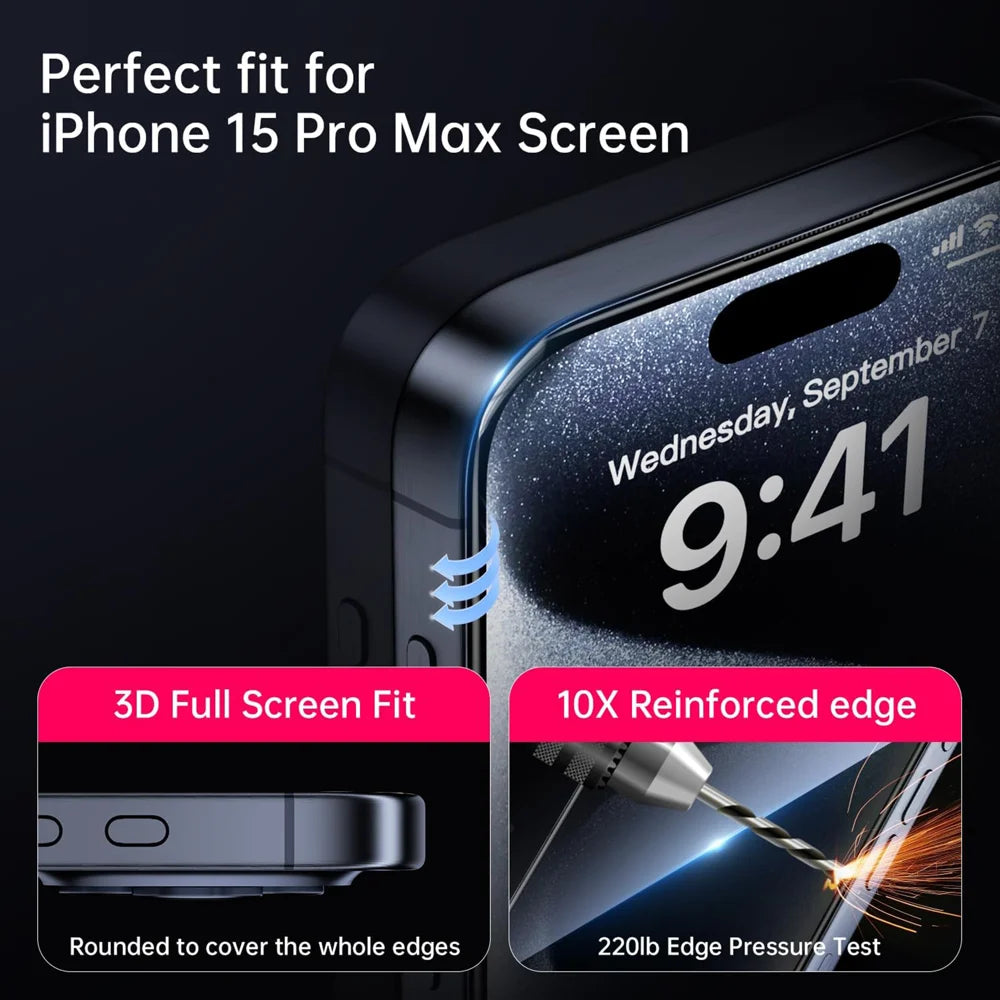 For iPhone 18 HD Full Screen Protector Silk Printing Black Edge High Aluminium-silicon Glass Film - Transparent - 5