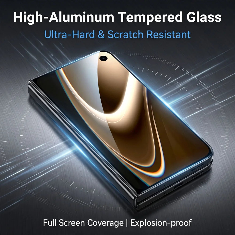 For iPhone Fold HD Full Screen Protector Silk Printing Black Edge High Aluminium-silicon Glass Film - Transparent - 2