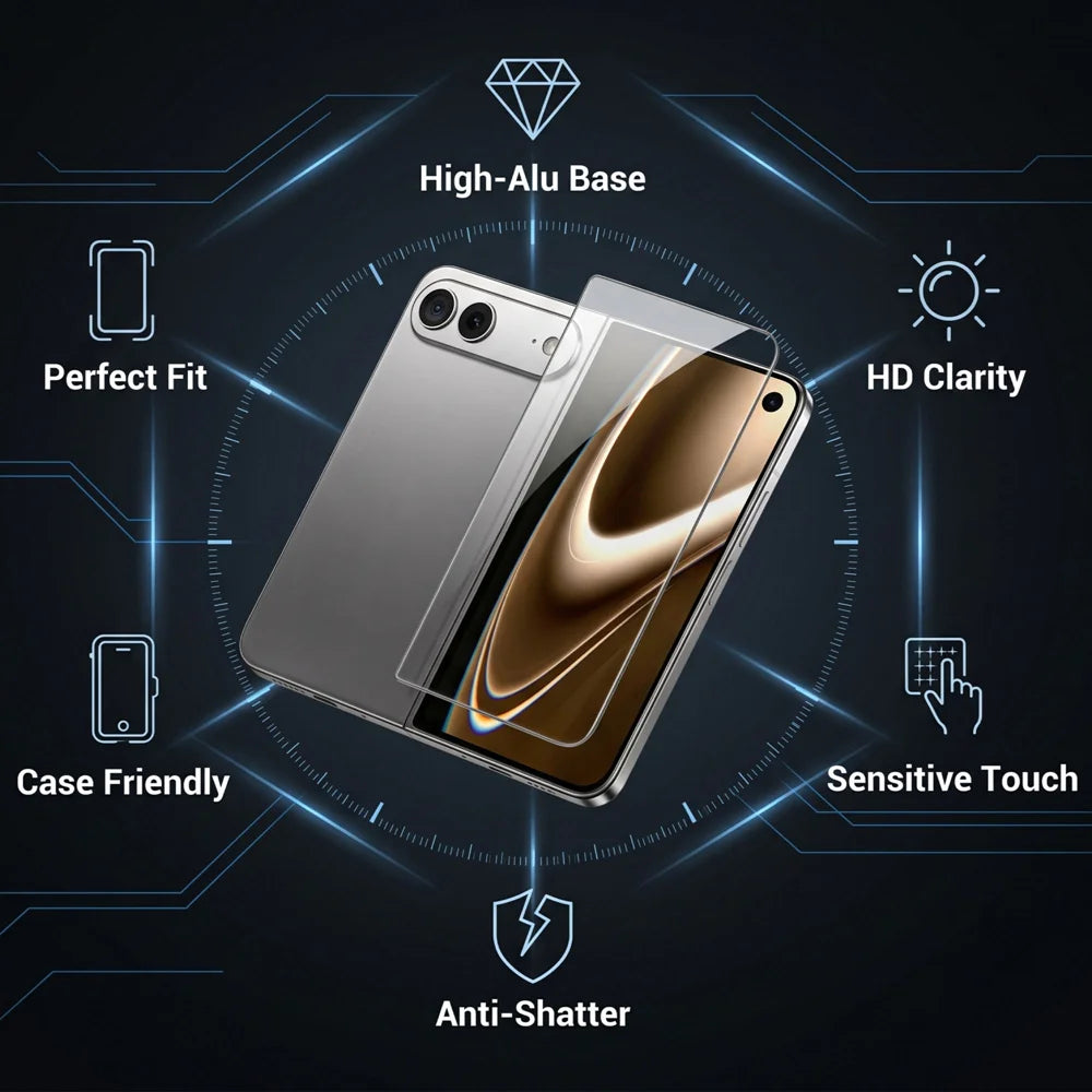 For iPhone Fold HD Full Screen Protector Silk Printing Black Edge High Aluminium-silicon Glass Film - Transparent - 3