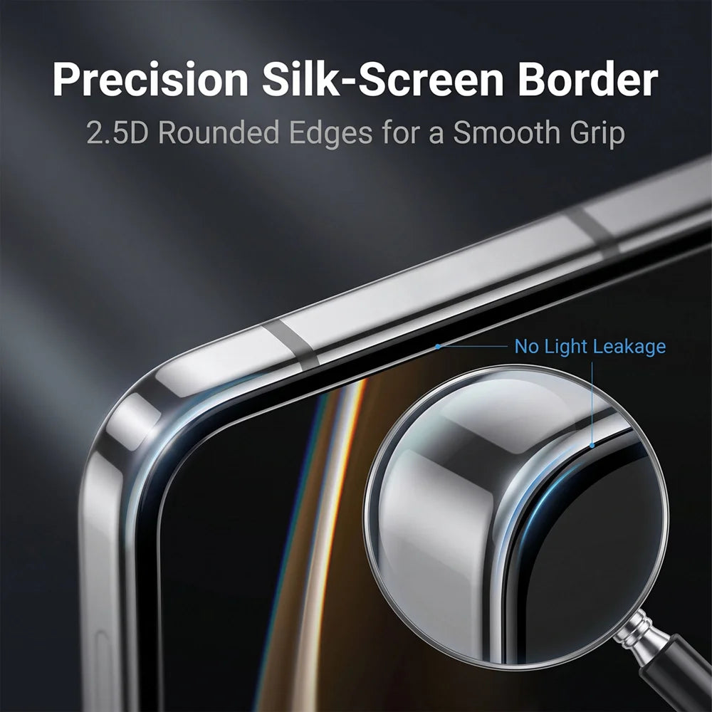 For iPhone Fold HD Full Screen Protector Silk Printing Black Edge High Aluminium-silicon Glass Film - Transparent - 4