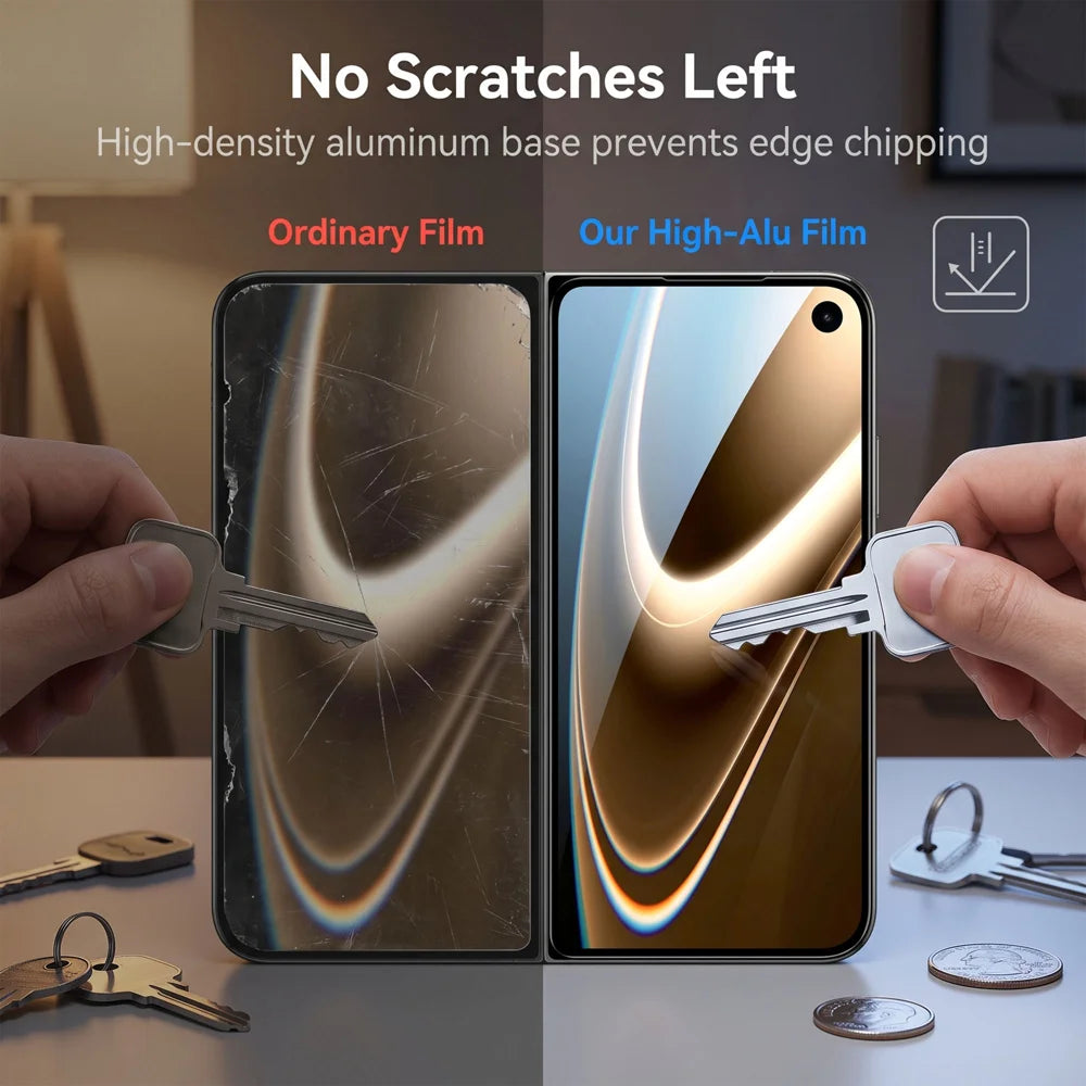 For iPhone Fold HD Full Screen Protector Silk Printing Black Edge High Aluminium-silicon Glass Film - Transparent - 5