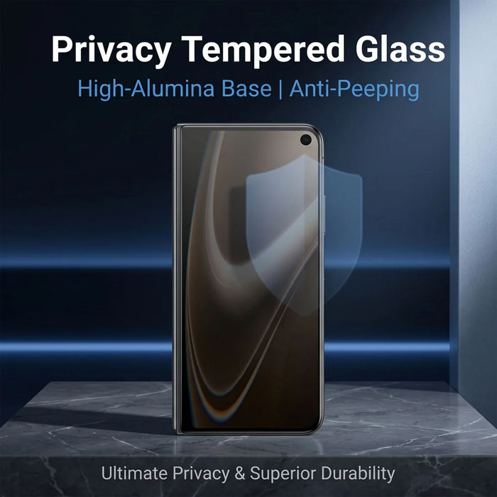 For iPhone Fold Anti Spy Privacy Full Screen Protector Black Edge High Aluminium-silicon Glass Film - Black - 2