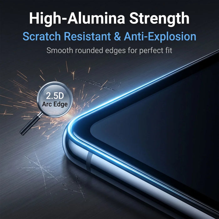 For iPhone Fold Anti Spy Privacy Full Screen Protector Black Edge High Aluminium-silicon Glass Film - Black - 4