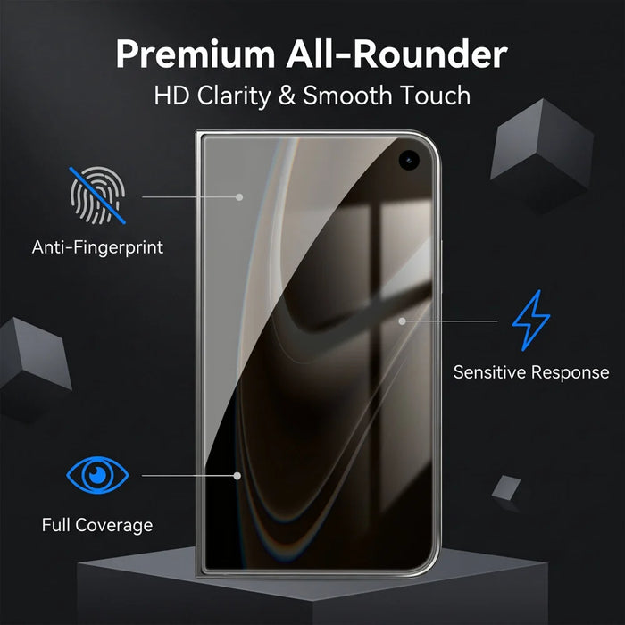 For iPhone Fold Anti Spy Privacy Full Screen Protector Black Edge High Aluminium-silicon Glass Film - Black - 5