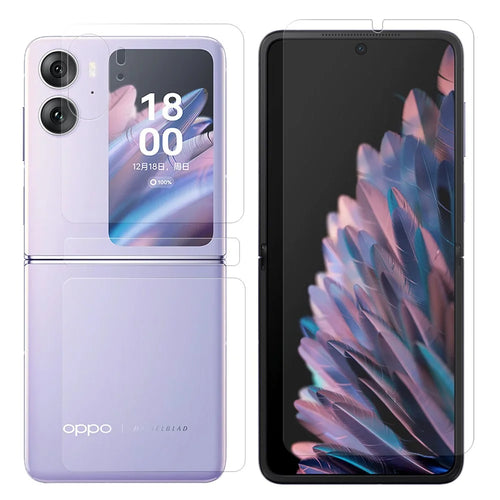 For Oppo Find N2 Flip 5G 1 Set Front and Back Soft TPU Protector Anti-scratch HD Clear Full Cover Screen Protector - 1