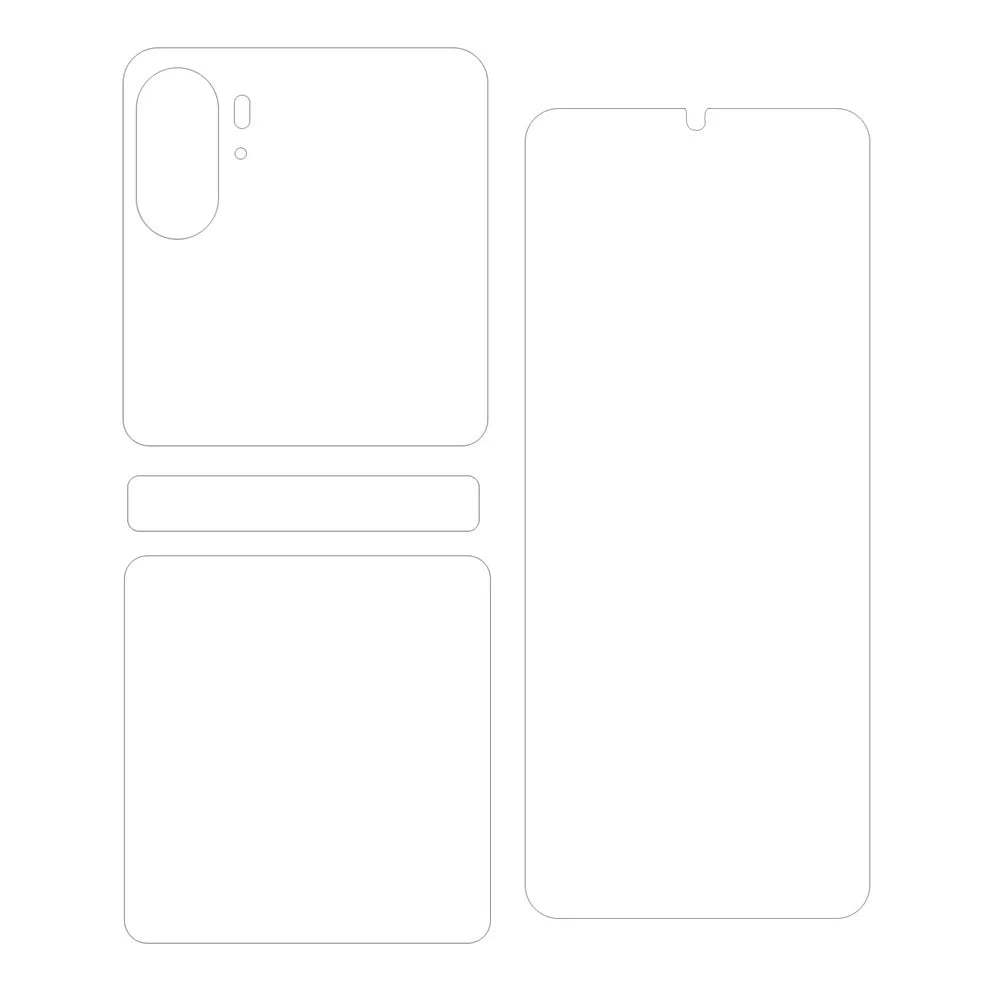For Oppo Find N2 Flip 5G 1 Set Front and Back Soft TPU Protector Anti-scratch HD Clear Full Cover Screen Protector - 2