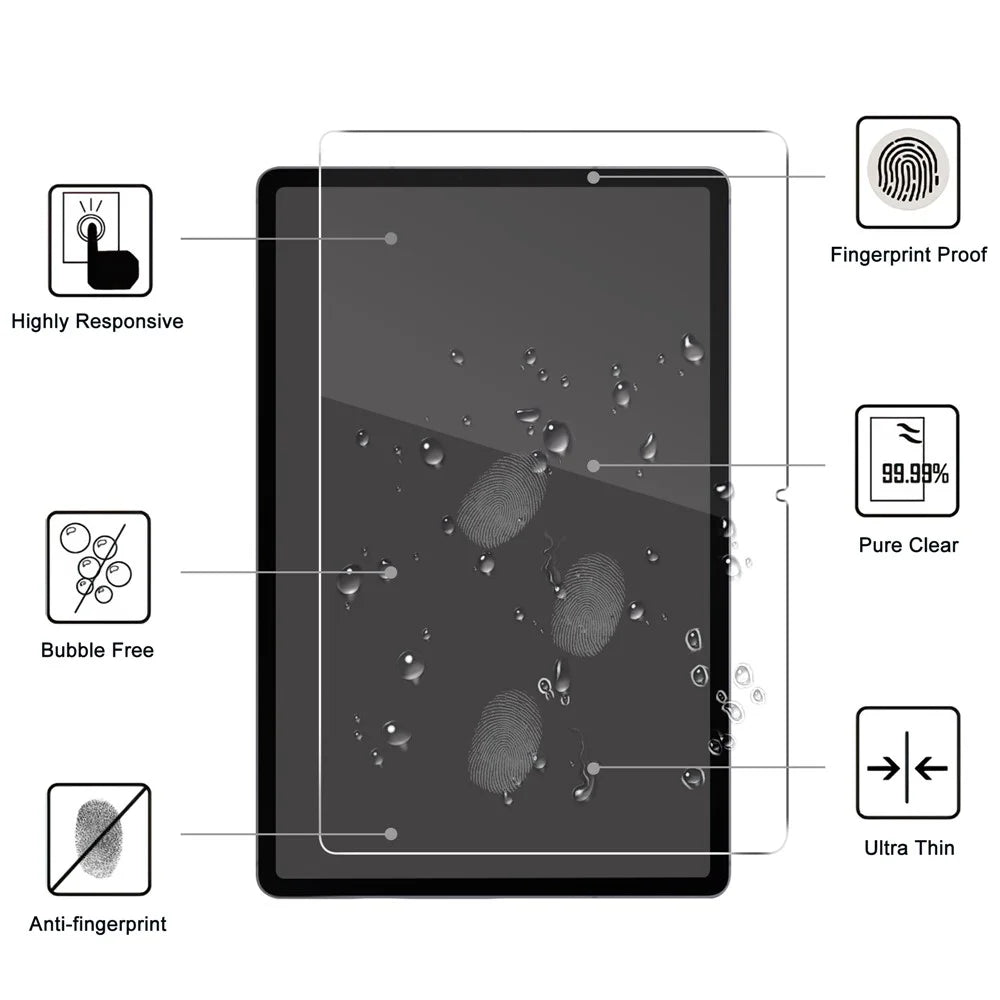 For Samsung Galaxy Tab S12+ Tempered Glass Screen Protector 2.5D Straight Edge Full Screen Film, Full Glue - Transparent - 2