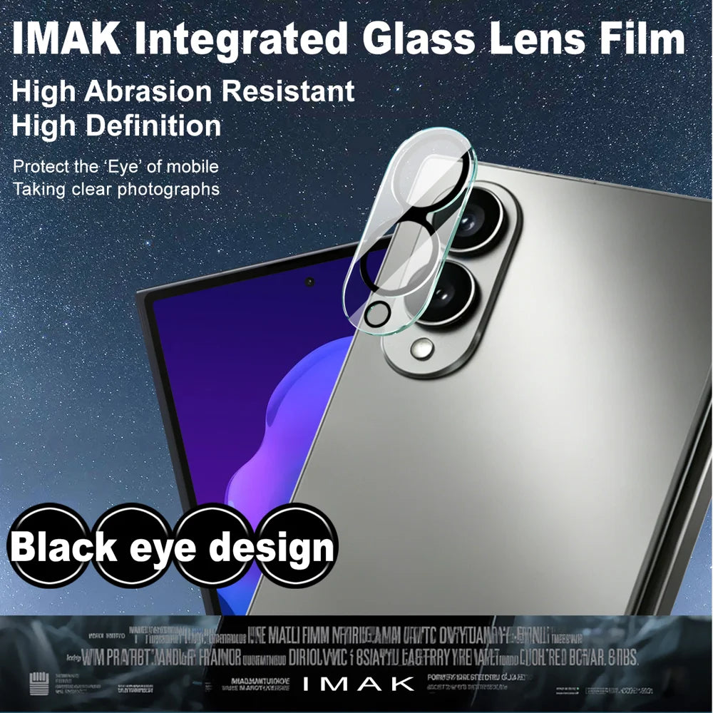 IMAK for Samsung Galaxy Z Fold8 Tempered Glass Camera Lens Protector Acrylic Lens Cap (Black Circle Design) - Transparent - 3