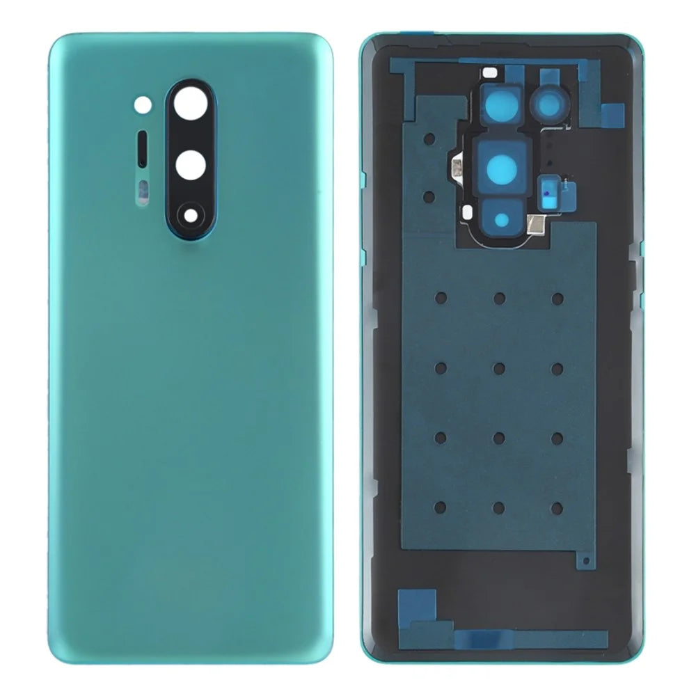 For OnePlus 8 Pro OEM Battery Housing with Adhesive Sticker + Camera Lens Cover - Green - 1