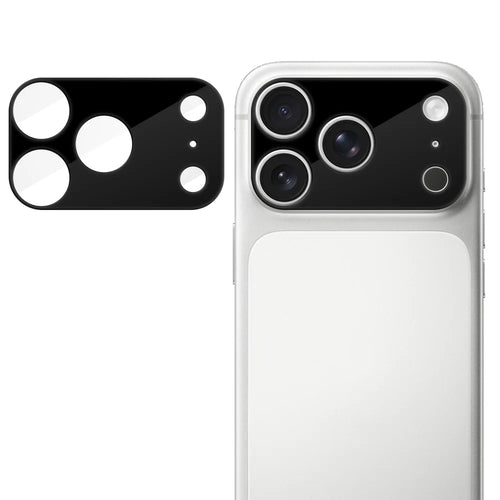 For iPhone 18 Pro Full Cover Camera Lens Protector Silk Print HD Anti Fingerprint AR Tempered Glass Lens Film - Black - 1