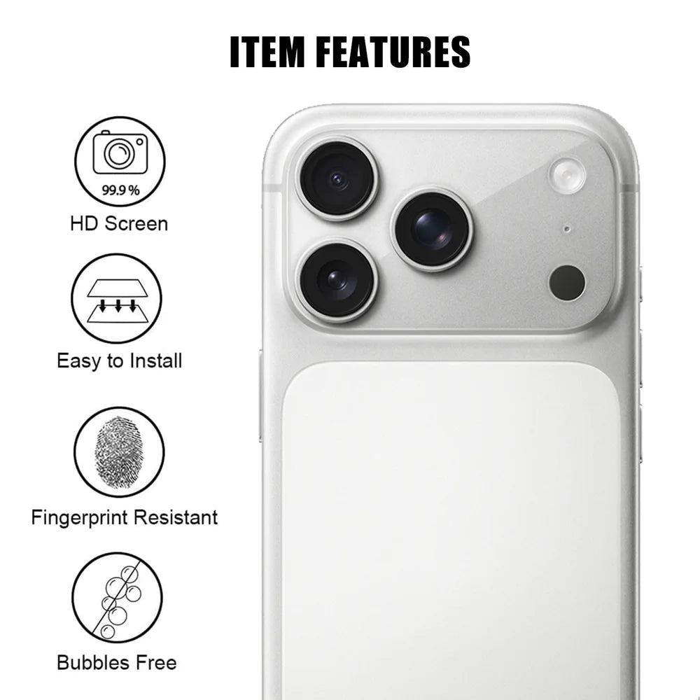 For iPhone 18 Pro Full Cover Camera Lens Protector High Definition Anti Fingerprint AR Tempered Glass Lens Film - Transparent - 2