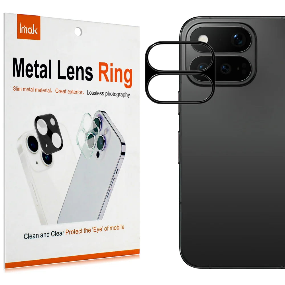 IMAK for Google Pixel 11 Pro Fold Metal Camera Lens Protector Lens Protective Cover - Black - 1