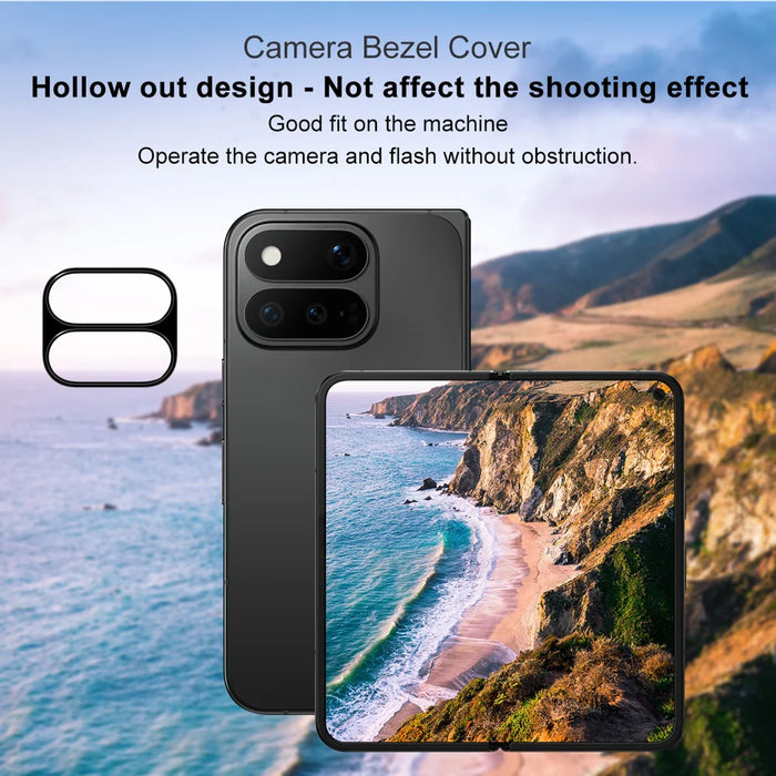 IMAK for Google Pixel 11 Pro Fold Metal Camera Lens Protector Lens Protective Cover - Black - 7