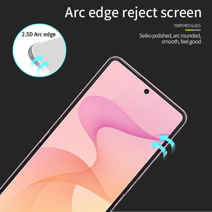 MOFI for Samsung Galaxy Z Flip8 Screen Protector 9H Full Glue Full Coverage High Aluminum-Silicon Glass Film - Black - 2