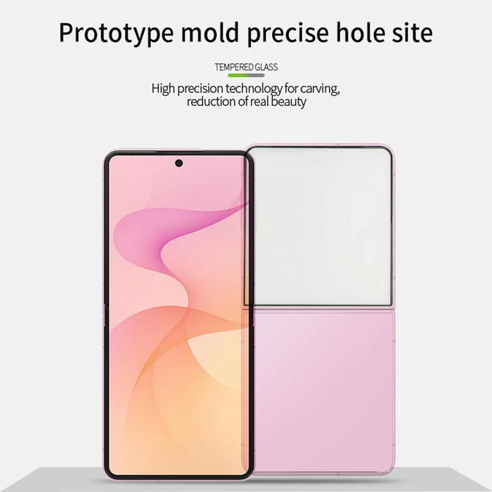 MOFI for Samsung Galaxy Z Flip8 Screen Protector 9H Full Glue Full Coverage High Aluminum-Silicon Glass Film - Black - 3