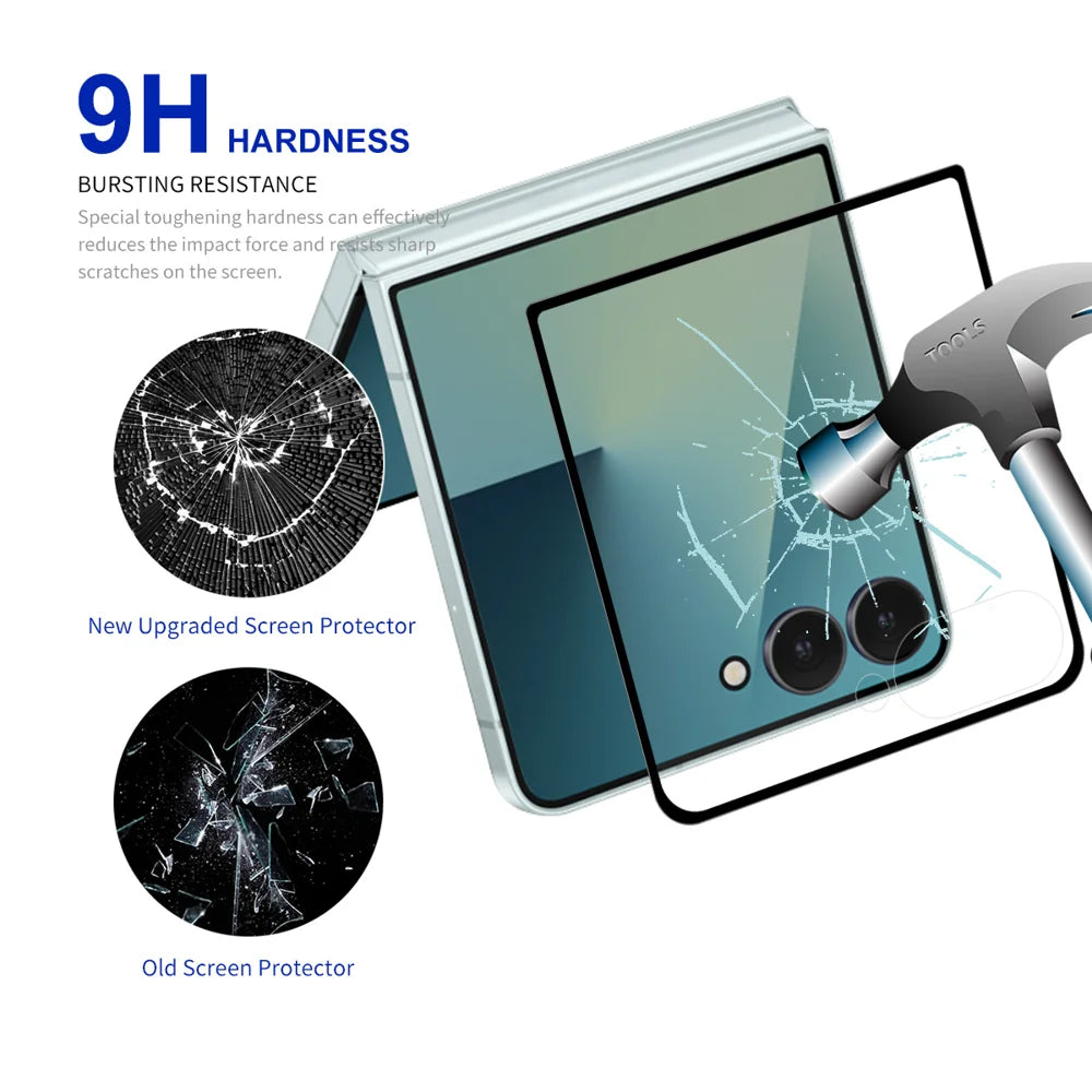 HAT PRINCE for Samsung Galaxy Z Flip8 ENKAY  10Pcs Screen Protector Full Glue Silk Printing Complete Covering - Transparent - 3