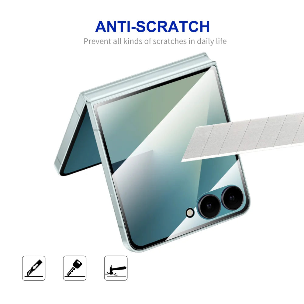 HAT PRINCE for Samsung Galaxy Z Flip8 ENKAY  2Pcs Screen Protector 9H Silk Printing 0.26mm Full Glue Full Coverage Tempered Glass Film - Transparent - 4