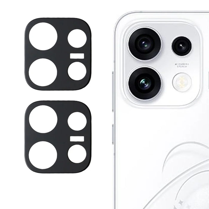 2Pcs For Oppo Reno16 Pro 5G (Global) Full Coverage Camera Lens Protector Silk Printing Tempered Glass Lens Film 3D Arc Edge - Black - 1