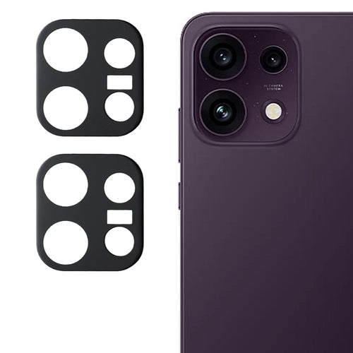 2Pcs For Oppo Reno16 F 5G  /  Reno16 FS 5G  /  Reno16c 5G Full Coverage Camera Lens Protector Silk Printing Tempered Glass Lens Film 3D Arc Edge - Black - 1