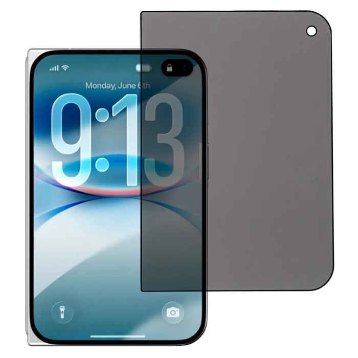 For iPhone Fold Anti-Peep Tempered Glass Full Covering Silk Printing Screen Protector - 1