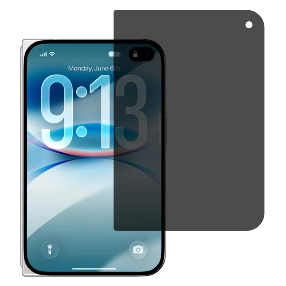 For iPhone Fold Anti-Spy Tempered Glass Screen Protector Full Covering Scratch-Resistant Film - 1