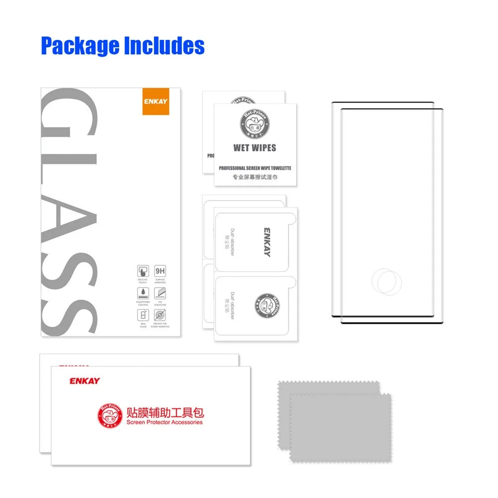 ENKAY HAT PRINCE 2PCS / Set Tempered Glass Film for Samsung Galaxy S23 Ultra 3D Curved Side Glue HD Full Screen Protector Support Fingerprint Unlock - 7