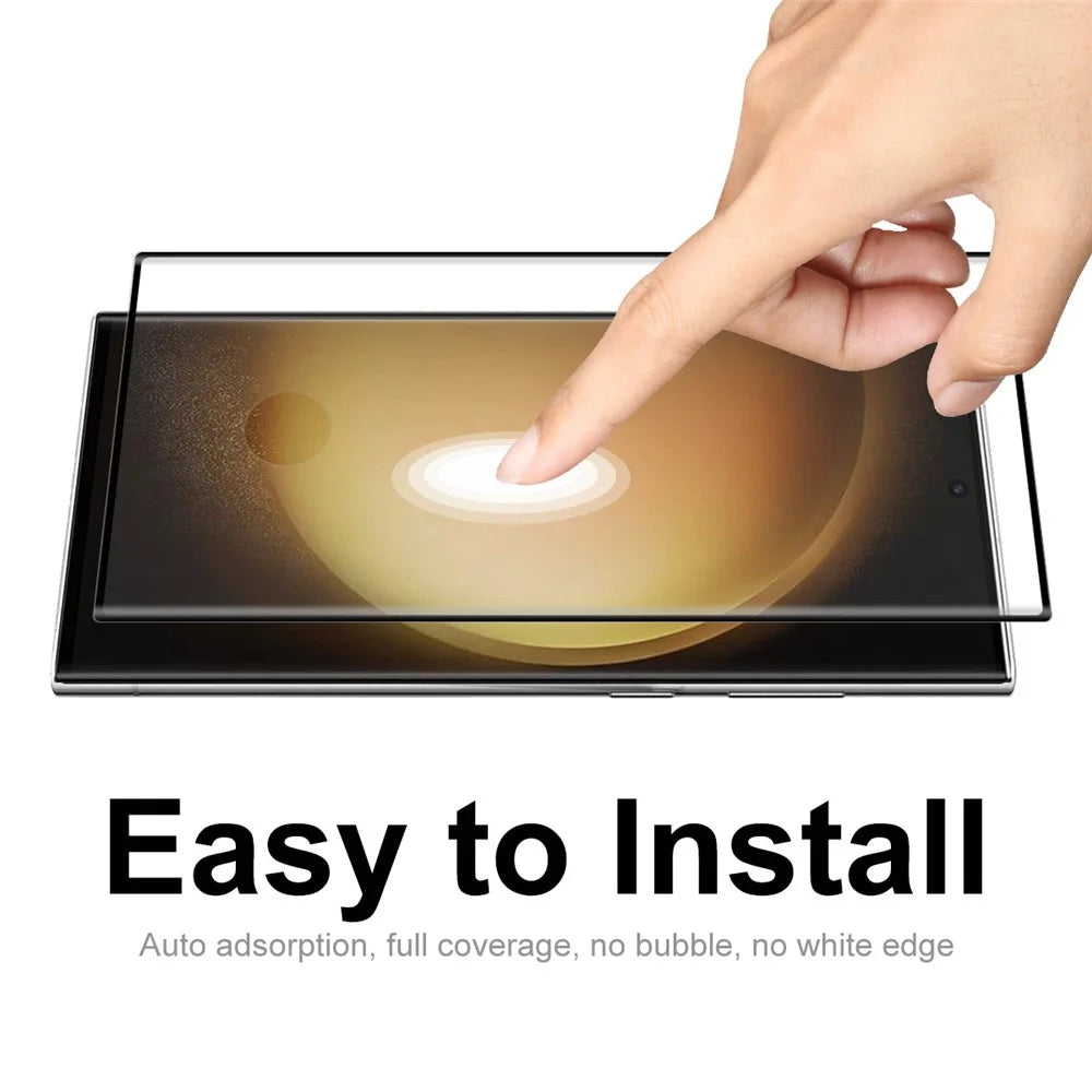 ENKAY HAT PRINCE for Samsung Galaxy S23 Ultra Anti-fingerprint Screen Protector 0.26mm 3D Curved Hot Bending Full Glue Full Coverage Tempered Glass Film [Support Fingerprint Unlocking] - 6