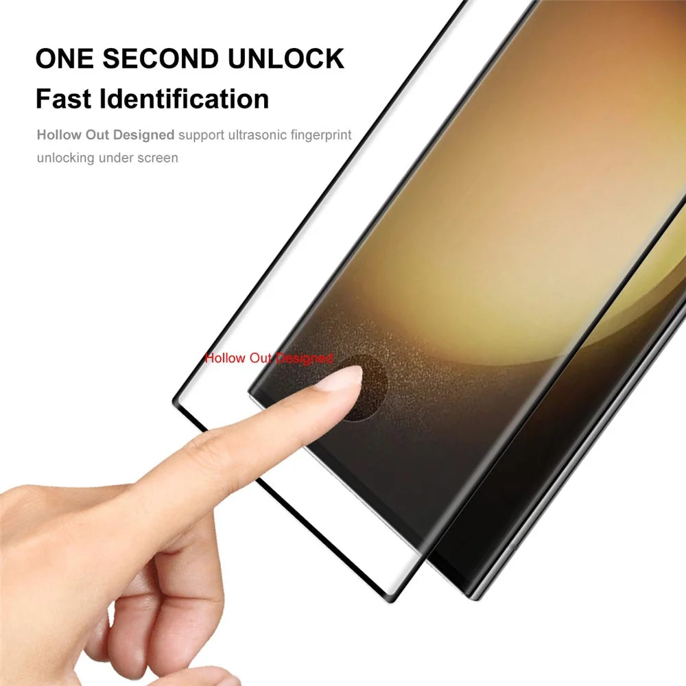 ENKAY HAT PRINCE 2Pcs / Set for Samsung Galaxy S23 Ultra 0.26mm 3D Curved Hot Bending Full Glue Clear Anti-explosion Tempered Glass Screen Protector [Support Fingerprint Unlocking] - 4