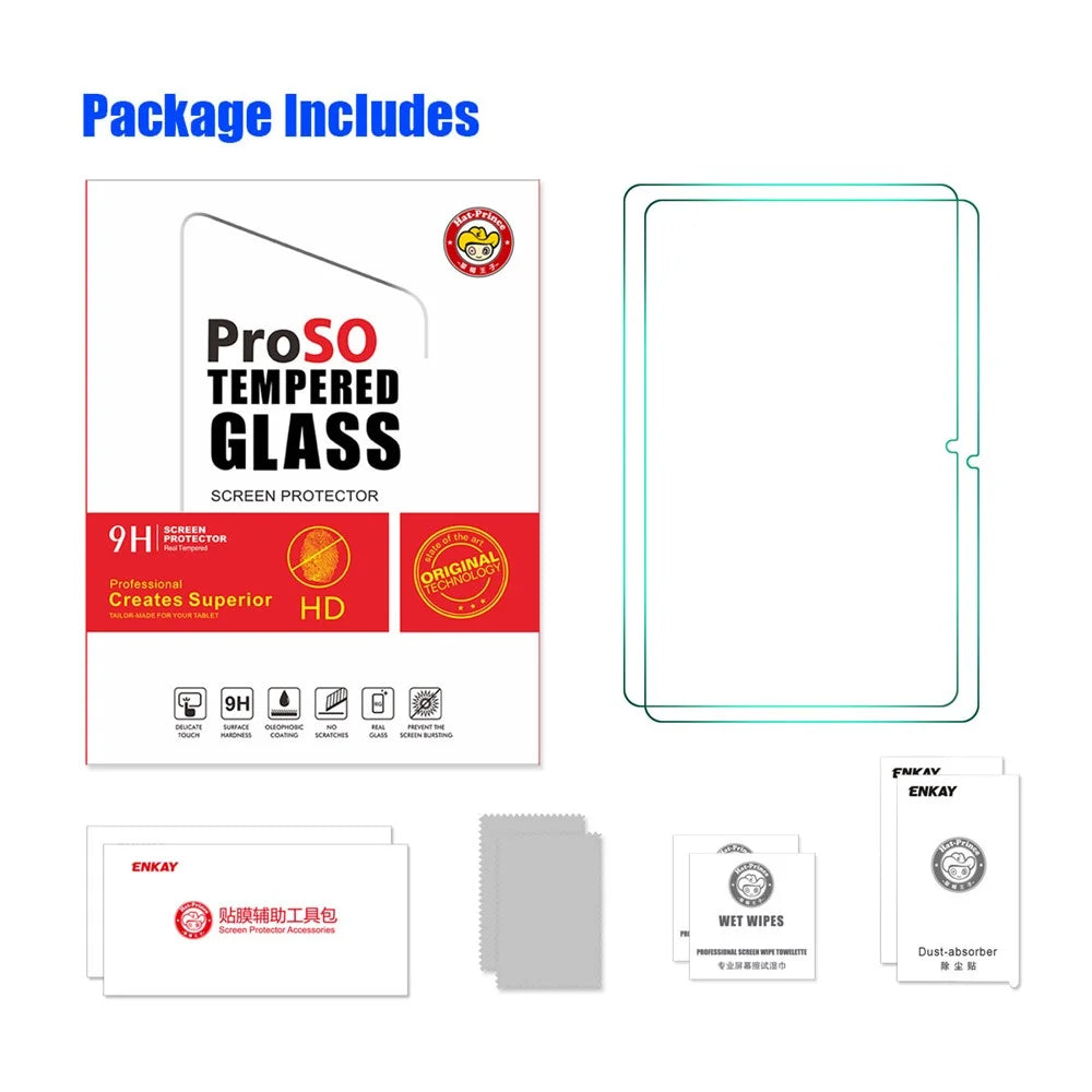 ENKAY HAT PRINCE 2Pcs Tempered Glass Film for Honor Pad V8 Pro, 0.33mm 9H 2.5D HD Clear Full Glue Screen Protector - 7