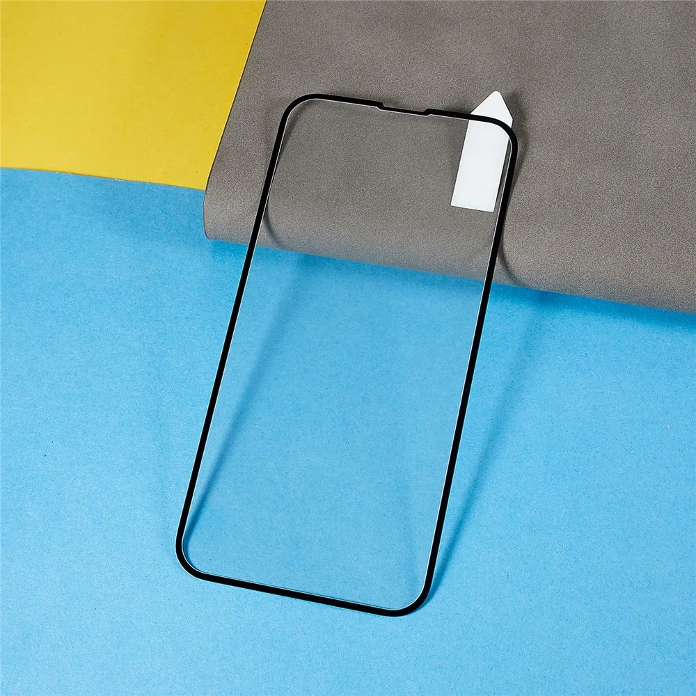 RURIHAI For iPhone 14 / 13 / 13 Pro 6.1 inch HD Clear AGC Glass Screen Protector 0.26mm 3D Carbon Fiber Edge Anti-scratch Screen Film - 3